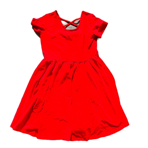Girls Short Sleeve Swing Dresses Size 10 (Red and Yellow) - Picture 1 of 3